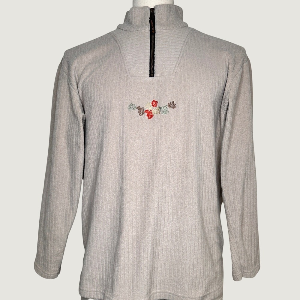 Vintage 90s Fall Embroidered Sweater Grandmacore Fairy Cottagecore Folk Ribbed